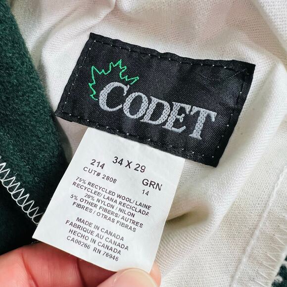 Codet Wool Blend Hunting Pants men’s size 34x25.5 Green - Picture 4 of 8